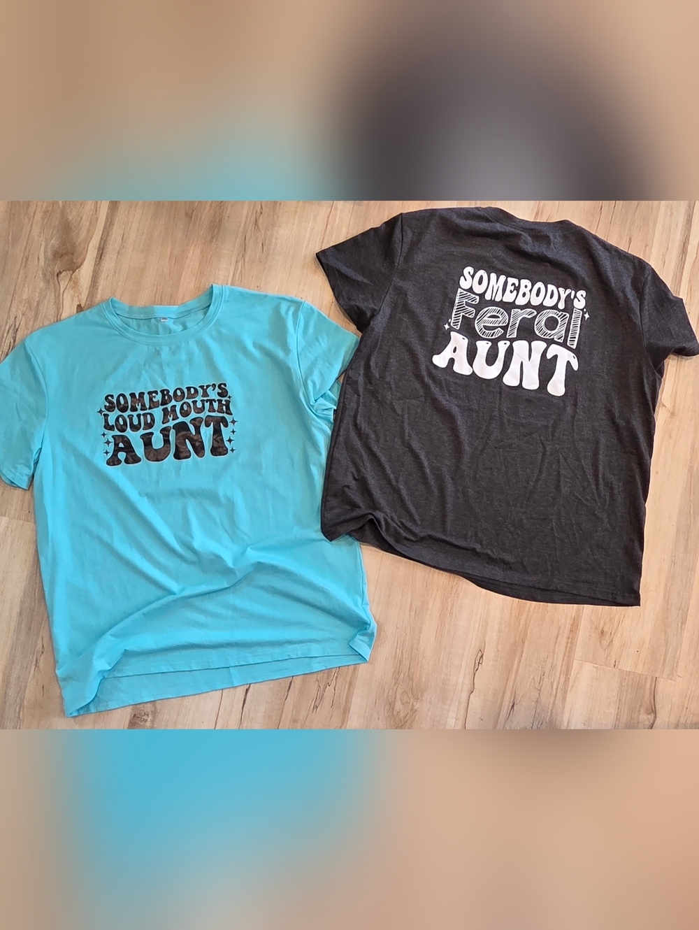 Loud Mouth Feral Aunt Set Of 2 Graphic Tshirts